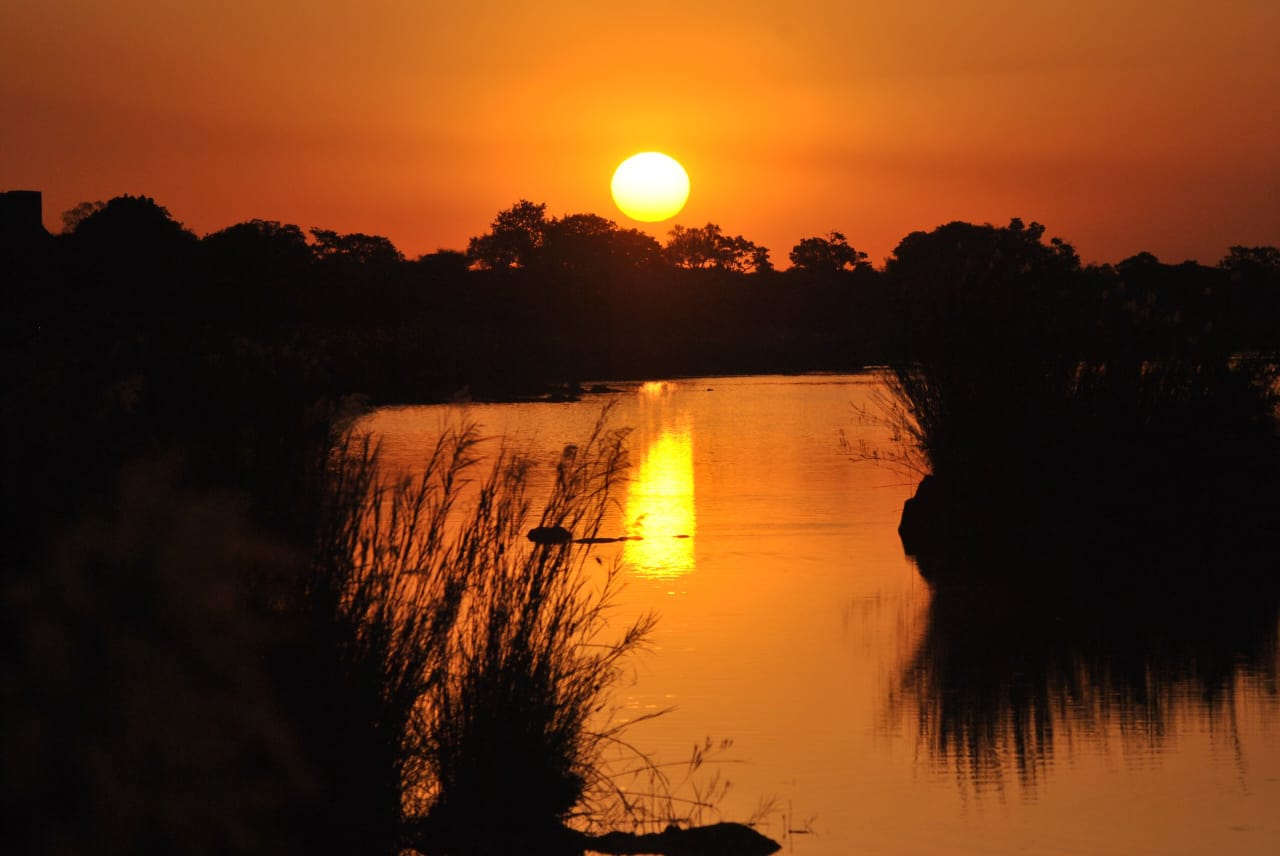 Kruger sunset over the river